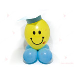 Весело човече от балони със светло синя шапка за дипломиране | PARTIBG.COM