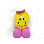 Весело човече от балони с розова шапка за дипломиране | PARTIBG.COM