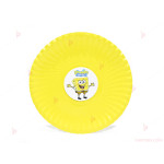 Чинийки едноцветни в жълто с декор Спондж Боб / Sponge bob | PARTIBG.COM