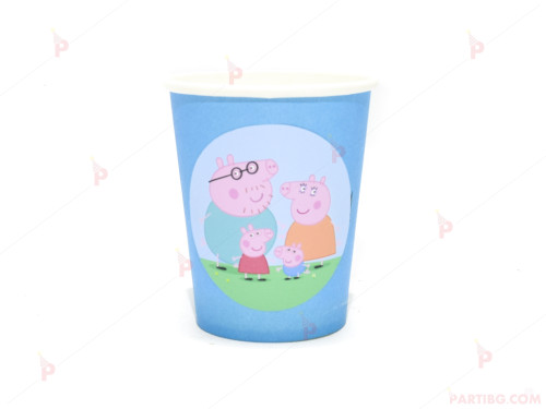 Чашки едноцветни в синьо с декор Пепа пиг / Peppa pig | PARTIBG.COM