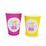Чашки едноцветни в жълто с декор Пепа пиг / Peppa pig 2 | PARTIBG.COM