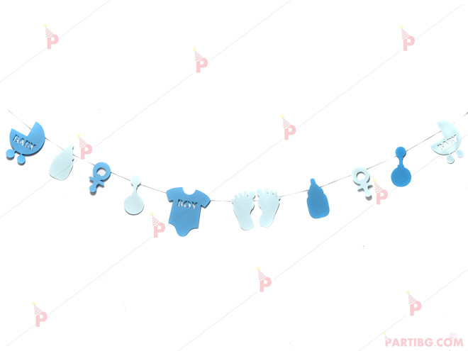Бебешки гирлянд - декорация за момче в синьо