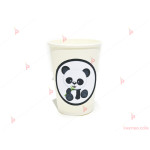 Чашки едноцветни в бяло с декор Панда | PARTIBG.COM