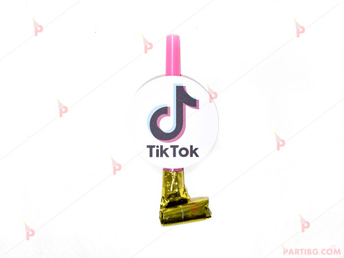 Свирки за парти тип лента к-т 10бр. с декор ТикТок / TikTok | PARTIBG.COM