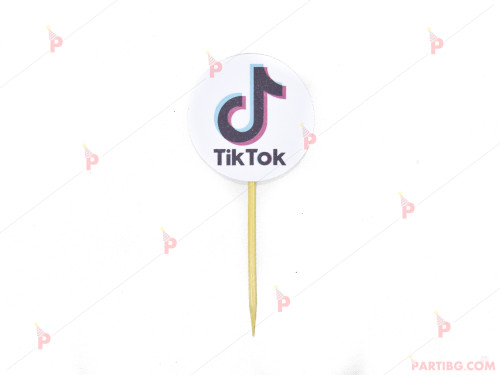 Топер за кексче/мъфин с декор ТикТок / TikTok | PARTIBG.COM