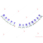 Надпис "Happy birthday" с декор еднорог (банер) | PARTIBG.COM