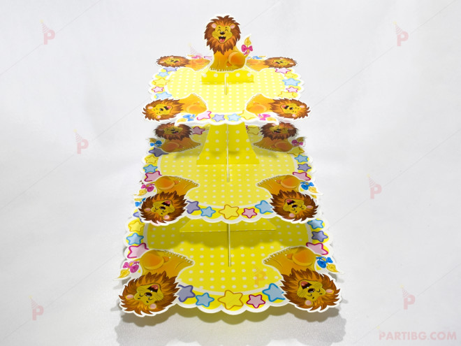 Стойка/поставка за кексчета и сладки - жълто | PARTIBG.COM