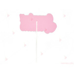 Украса за торта/топер 3D "Стъпвай смело" в розово | PARTIBG.COM