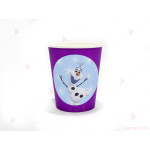 Чашки едноцветни в лилаво с декор Олаф / Frozen | PARTIBG.COM