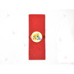 Салфетка едноцветна в червено и тематичен декор Мечо Пух / Winnie-the-Pooh | PARTIBG.COM