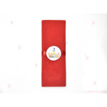 Салфетка едноцветна в червено и тематичен декор Снежанка и седемте джуджета | PARTIBG.COM