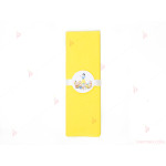 Салфетка едноцветна в жълто и тематичен декор Снежанка и седемте джуджета | PARTIBG.COM