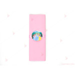 Салфетка едноцветна в розово и тематичен декор Принцеси/ Princess 2 | PARTIBG.COM