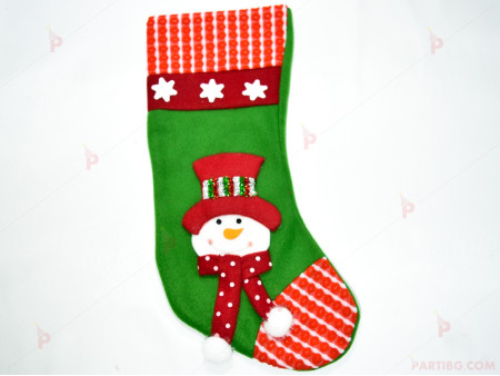 Коледено чорапче със снежко