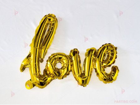 Фолиев балон надпис "LOVE" в златно