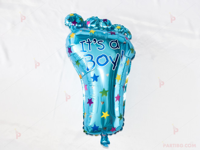 Фолиев балон във формата на краче с надпис "IT'S A BOY" | PARTIBG.COM